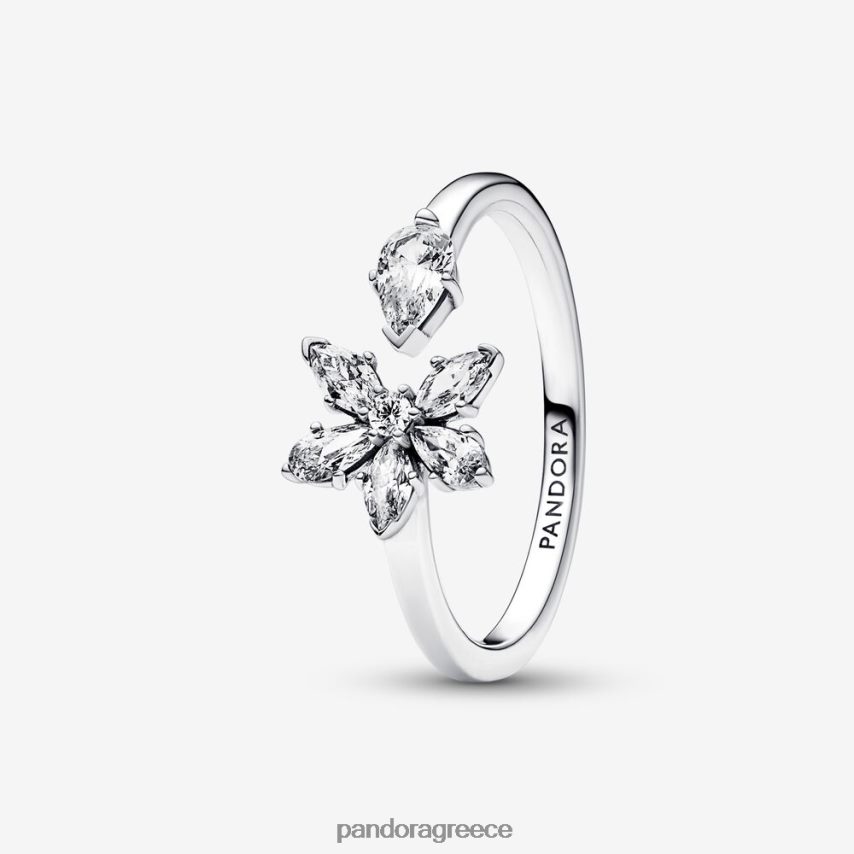 ασήμι στερλίνα αξεσουάρ Pandora αφρώδης ανοιχτός δακτύλιος συστάδας βοτάνων 4JZJZH674