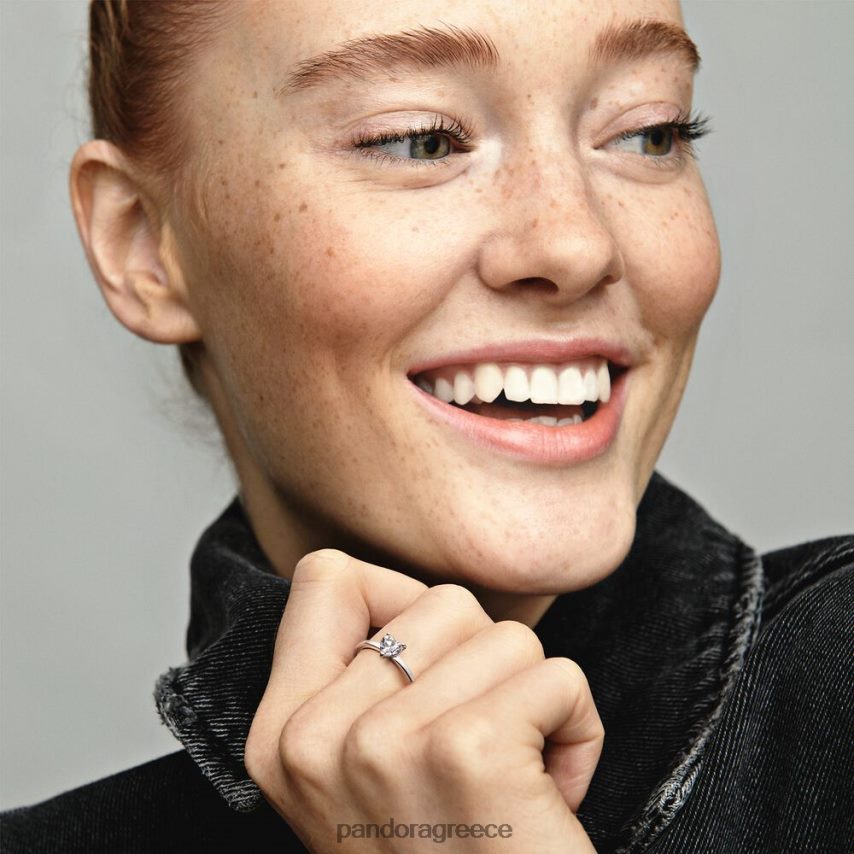 ασήμι στερλίνα αξεσουάρ Pandora αφρώδη καρδιά πασιέντζα δαχτυλίδι 4JZJZH515