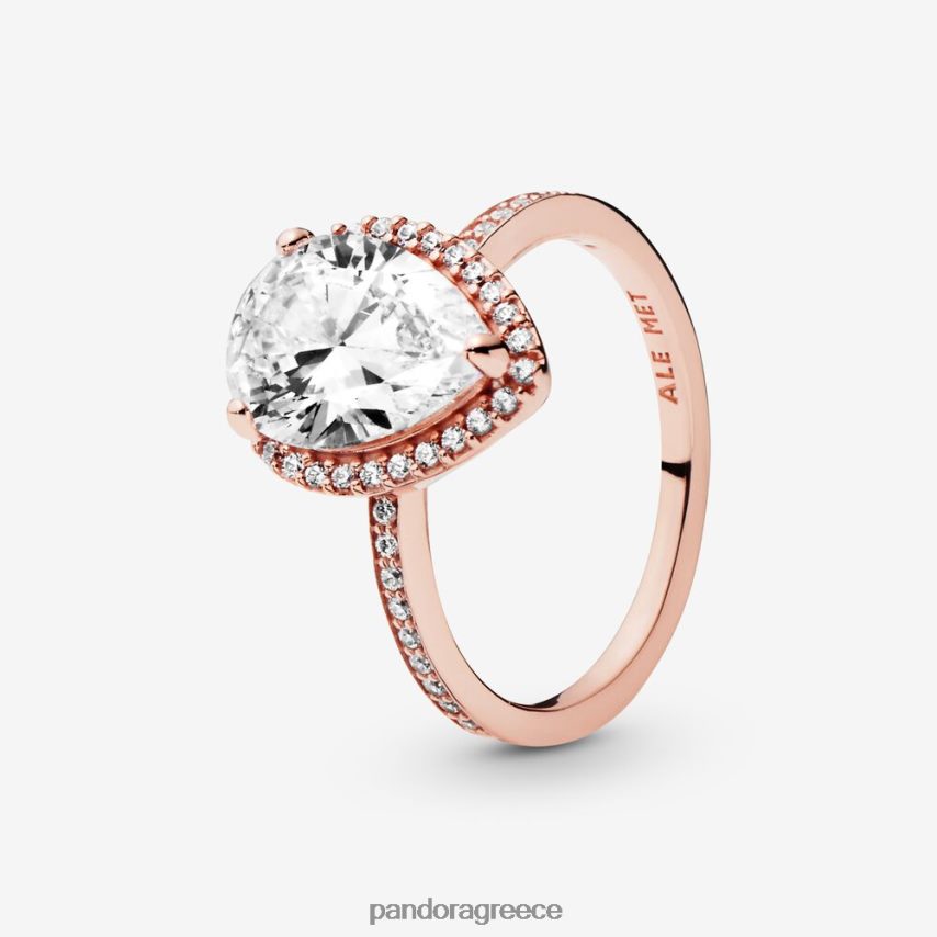 ροζ επιχρυσωμένο αξεσουάρ Pandora αστραφτερό δαχτυλίδι φωτοστέφανο 4JZJZH521