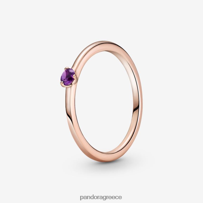 ροζ επιχρυσωμένο αξεσουάρ Pandora μωβ πασιέντζα δαχτυλίδι 4JZJZH639