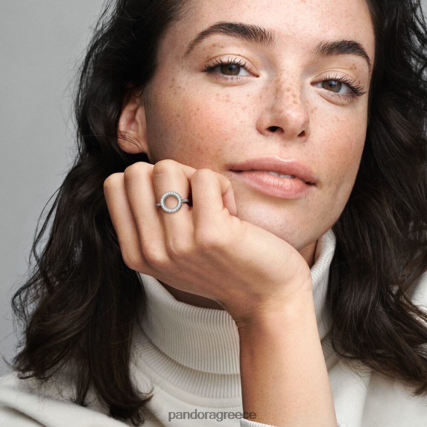 ασήμι στερλίνα αξεσουάρ Pandora αστραφτερό δαχτυλίδι φωτοστέφανου 4JZJZH696