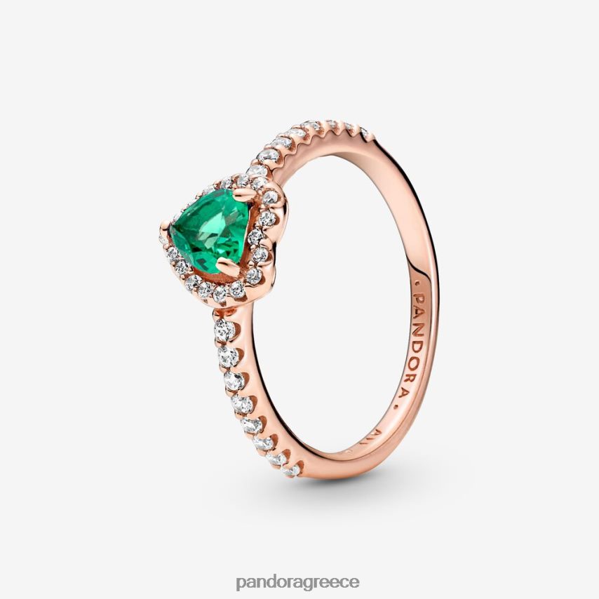 ροζ επιχρυσωμένο αξεσουάρ Pandora αστραφτερό υπερυψωμένο δαχτυλίδι καρδιάς 4JZJZH532
