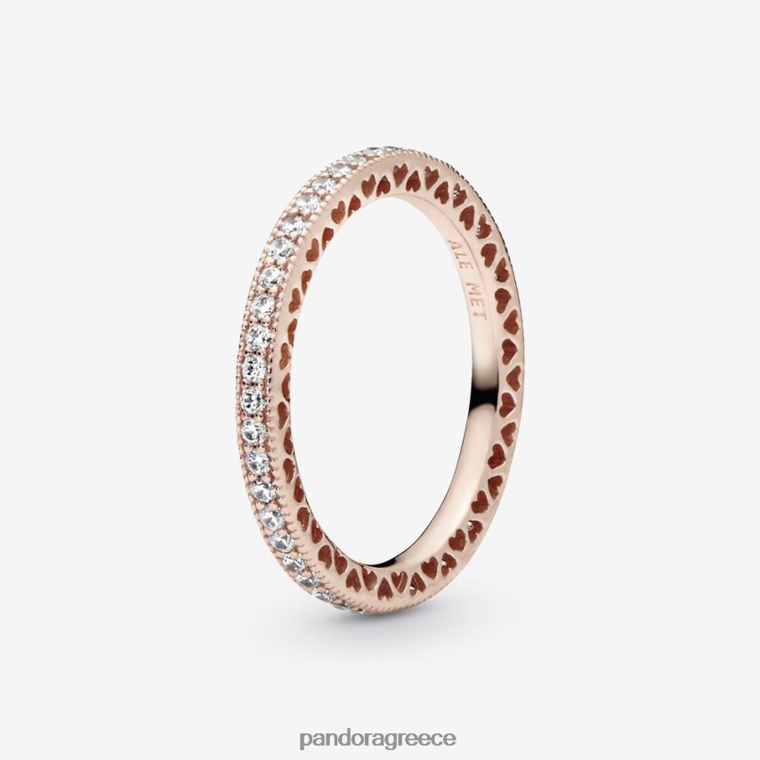 ροζ επιχρυσωμένο αξεσουάρ Pandora λάμψη & καρδιές κουδουνίζουν 4JZJZH577