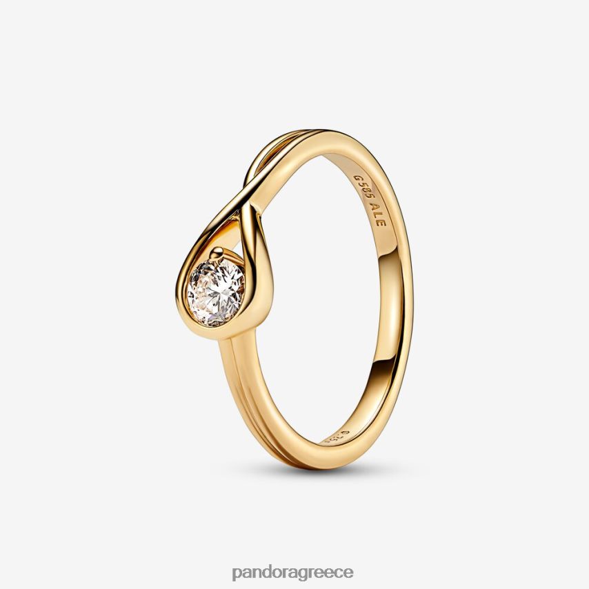 χρυσός αξεσουάρ Pandora Δαχτυλίδι με διαμάντι 0,25 ct tw, κατασκευασμένο από το εργαστήριο brilliance 4JZJZH505