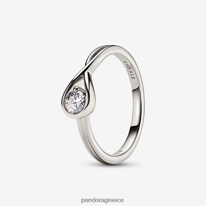 λευκός χρυσός αξεσουάρ Pandora Δαχτυλίδι με διαμάντι 0,25 ct tw, κατασκευασμένο από το εργαστήριο brilliance 4JZJZH506