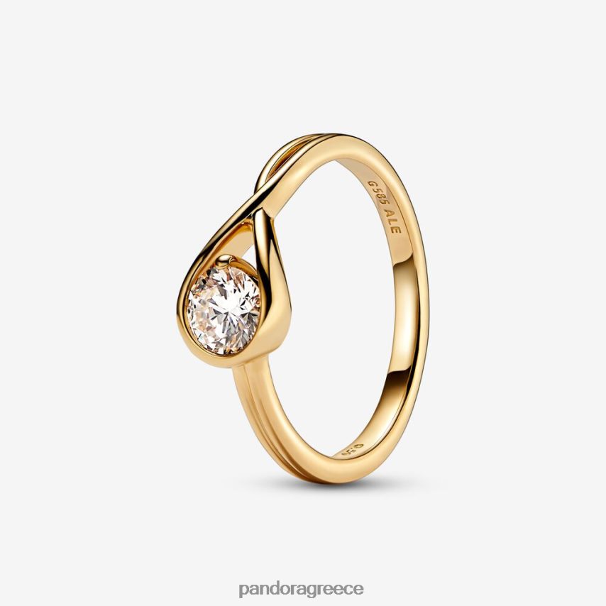 χρυσός αξεσουάρ Pandora Δαχτυλίδι με διαμάντι 0,50 ct tw, κατασκευασμένο από το εργαστήριο brilliance 4JZJZH494