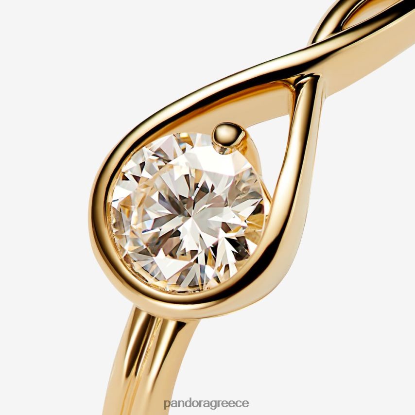 χρυσός αξεσουάρ Pandora Δαχτυλίδι με διαμάντι 0,50 ct tw, κατασκευασμένο από το εργαστήριο brilliance 4JZJZH494