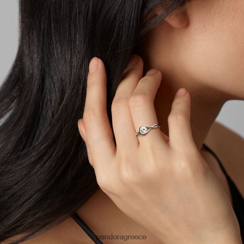 λευκός χρυσός αξεσουάρ Pandora Δαχτυλίδι με διαμάντι 0,50 ct tw, κατασκευασμένο από το εργαστήριο brilliance 4JZJZH495