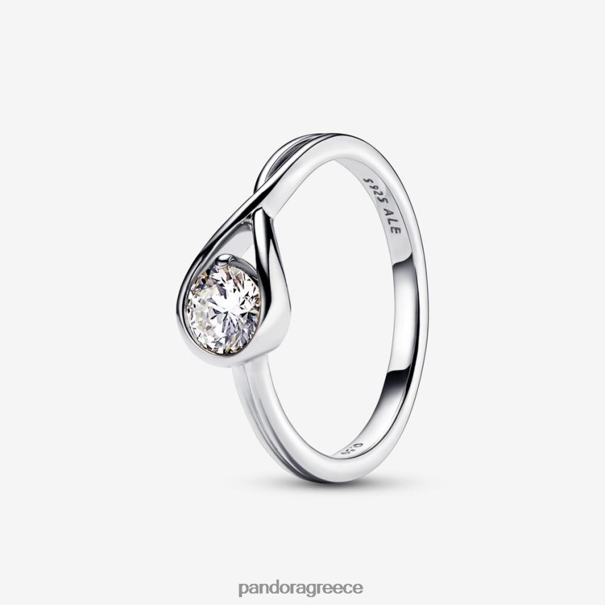 ασήμι στερλίνα αξεσουάρ Pandora Δαχτυλίδι με διαμάντι 0,50 ct tw, κατασκευασμένο από το εργαστήριο brilliance 4JZJZH496