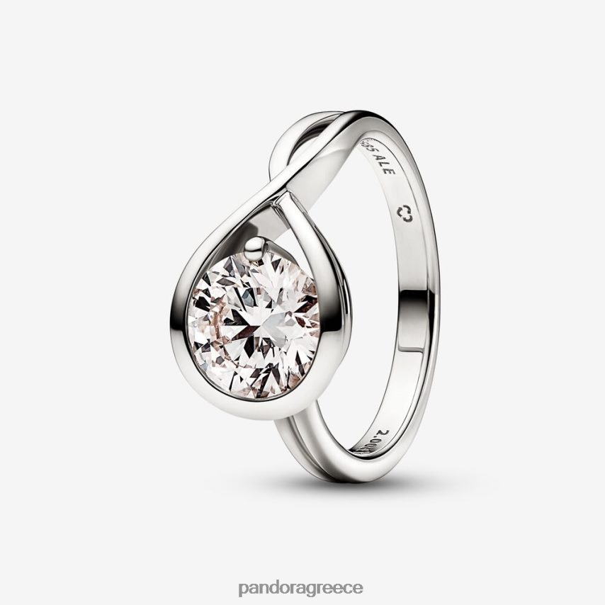 λευκός χρυσός αξεσουάρ Pandora Δαχτυλίδι με διαμάντι 2,00 ct tw, δημιούργημα εργαστηρίου brilliance 4JZJZH540