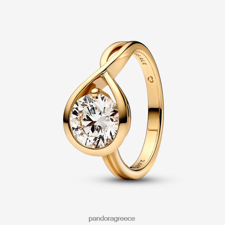 χρυσός αξεσουάρ Pandora Δαχτυλίδι με διαμάντι 2,00 ct tw, δημιούργημα εργαστηρίου brilliance 4JZJZH541