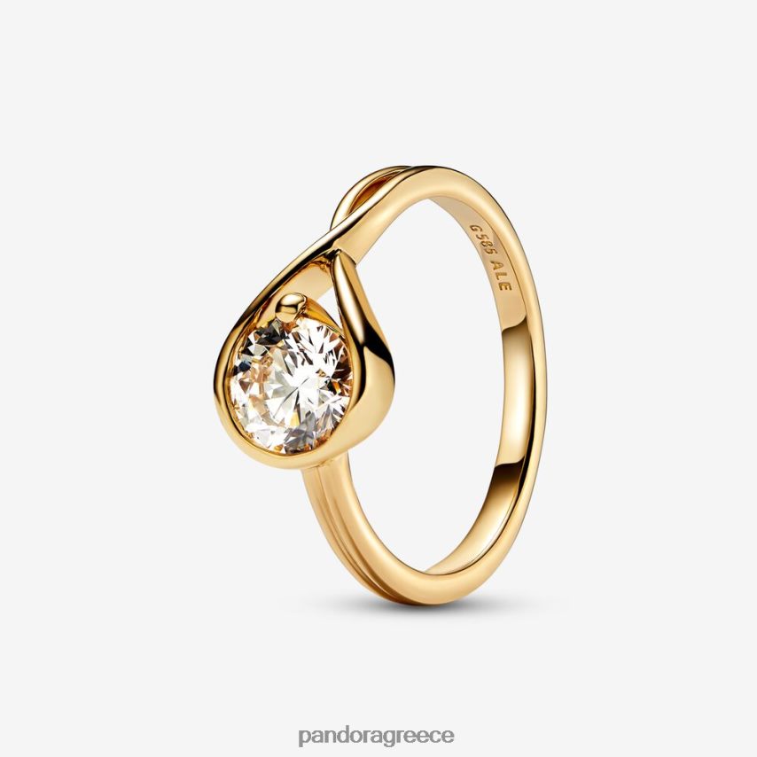 χρυσός αξεσουάρ Pandora Διαμαντένιο δαχτυλίδι tw 1,00 ct δημιούργημα εργαστηρίου brilliance 4JZJZH538
