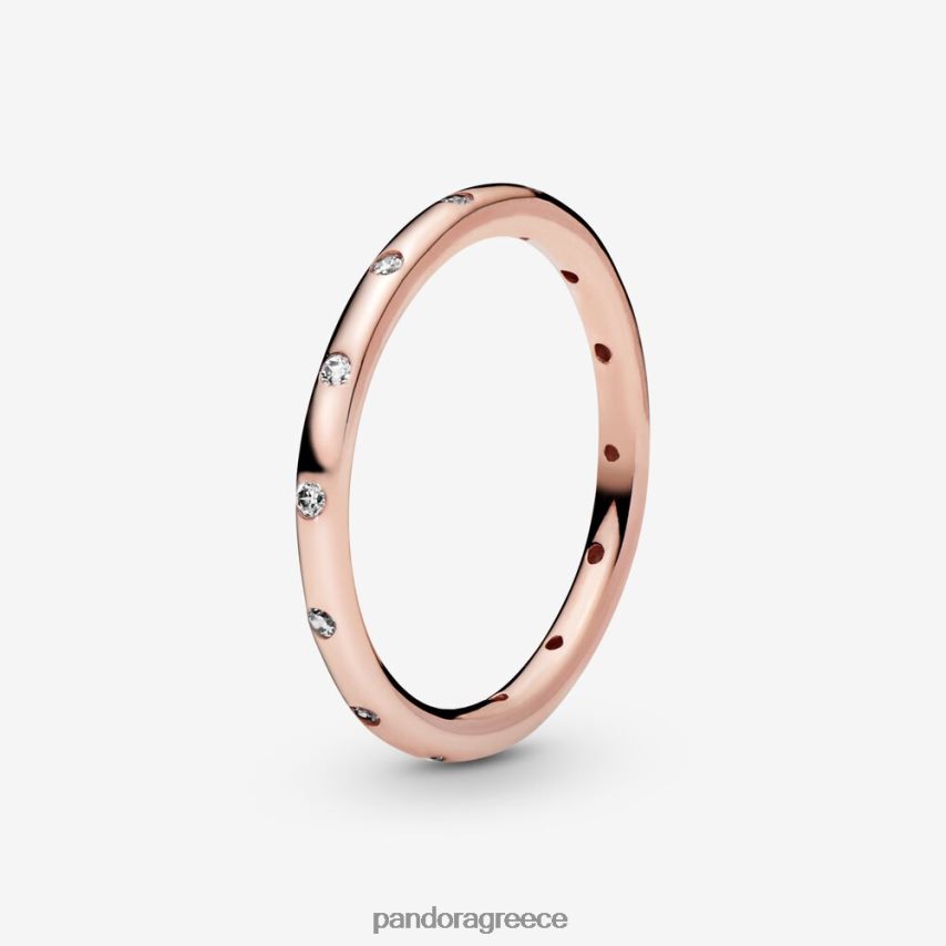 ροζ επιχρυσωμένο αξεσουάρ Pandora απλό αστραφτερό δαχτυλίδι 4JZJZH613