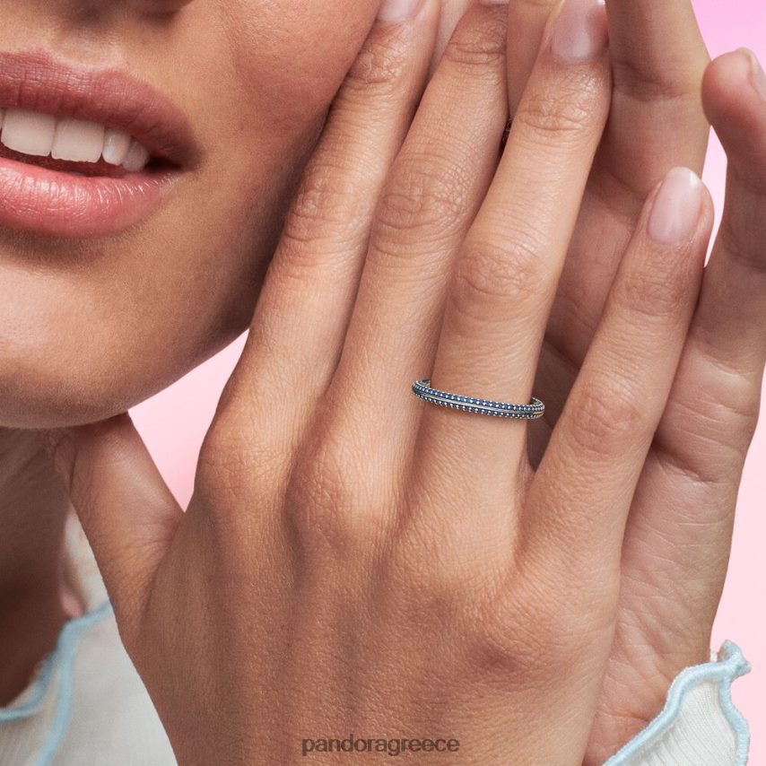 ασημί/μπλε αξεσουάρ Pandora στρώνω δαχτυλίδι 4JZJZH656