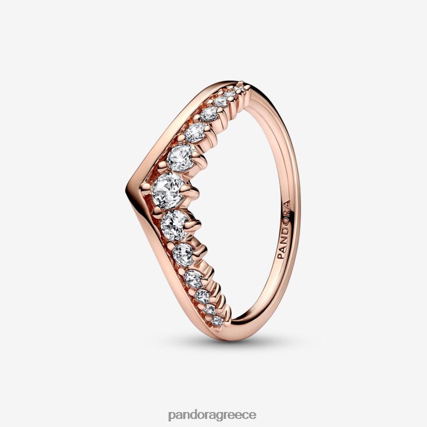 ροζ επιχρυσωμένο αξεσουάρ Pandora διαχρονική ευχή πλωτό δαχτυλίδι πλακόστρωτων 4JZJZH615