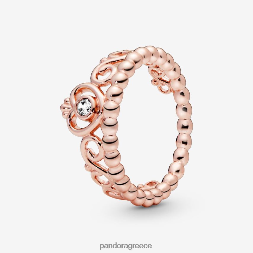 ροζ επιχρυσωμένο αξεσουάρ Pandora δαχτυλίδι στέμμα πριγκίπισσας τιάρα 4JZJZH517