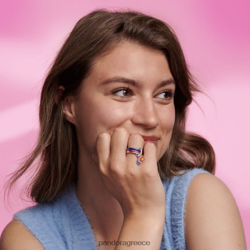 ροζ επιχρυσωμένο αξεσουάρ Pandora στρώνω δαχτυλίδι 4JZJZH569