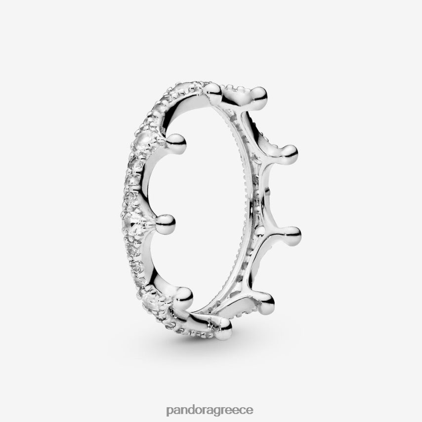 ασήμι στερλίνα αξεσουάρ Pandora διαφανές αστραφτερό δαχτυλίδι κορώνας 4JZJZH594