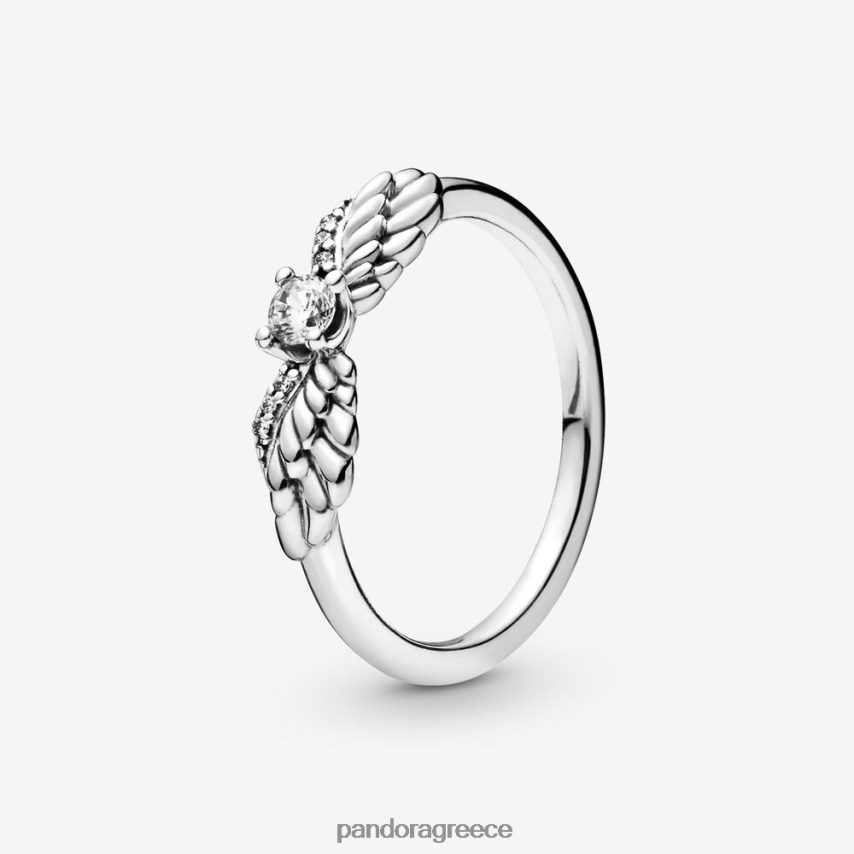 ασήμι στερλίνα αξεσουάρ Pandora αστραφτερό δαχτυλίδι με φτερά αγγέλου 4JZJZH675