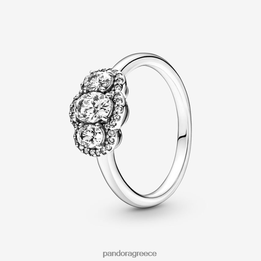 ασήμι στερλίνα αξεσουάρ Pandora Τρεις πέτρινο vintage δαχτυλίδι 4JZJZH690