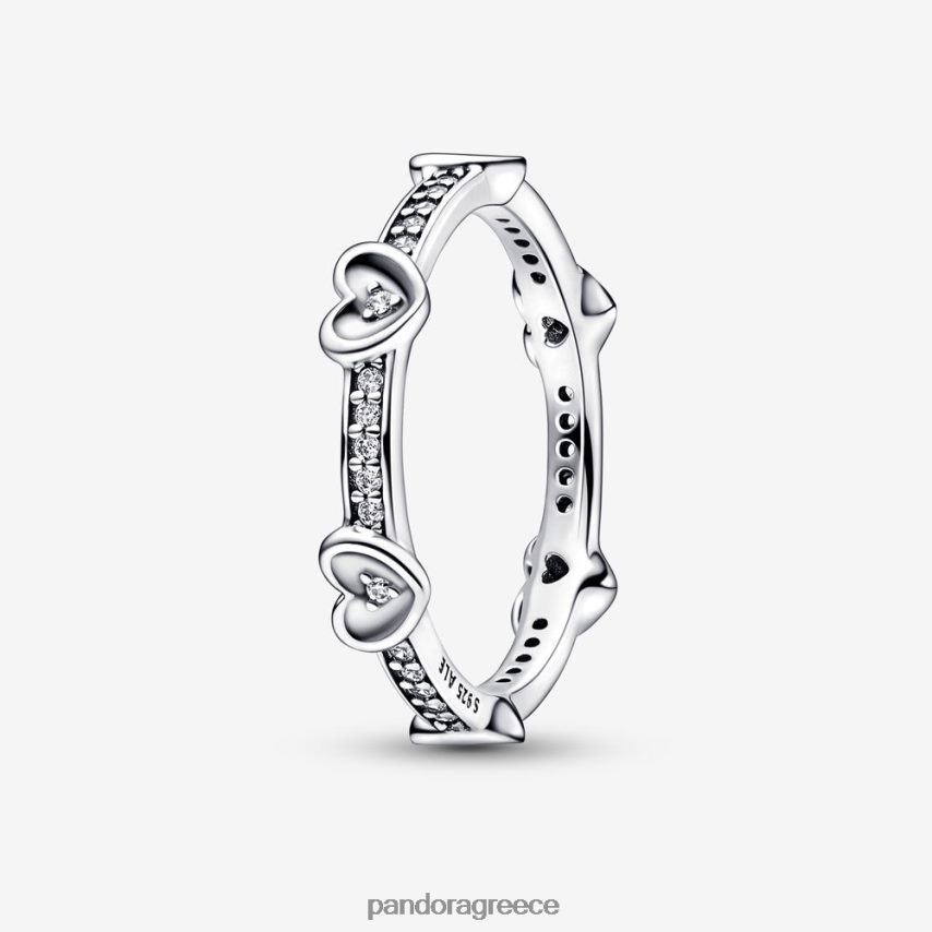 ασήμι στερλίνα αξεσουάρ Pandora λαμπερές αστραφτερές καρδιές κουδουνίζουν 4JZJZH503
