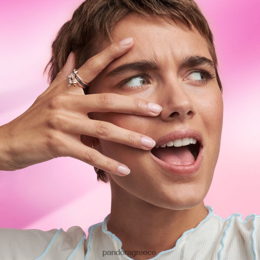 επιστρωμένο με ρουθήνιο αξεσουάρ Pandora δαχτυλίδι μου 4JZJZH565