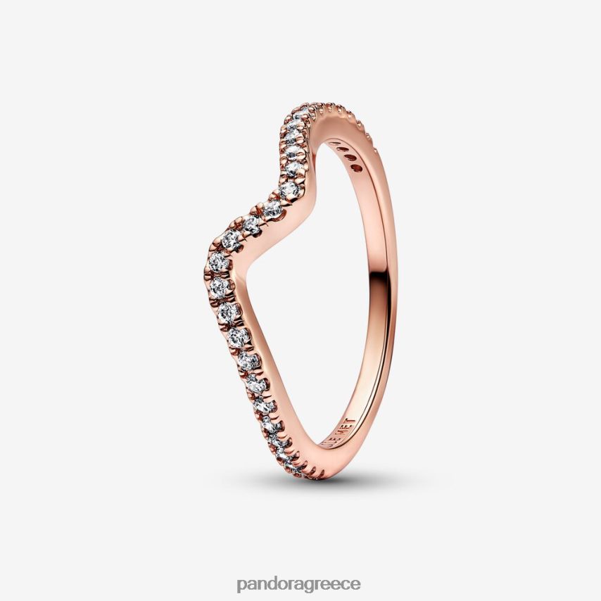 ροζ επιχρυσωμένο αξεσουάρ Pandora δαχτυλίδι αφρώδη κύμα 4JZJZH600