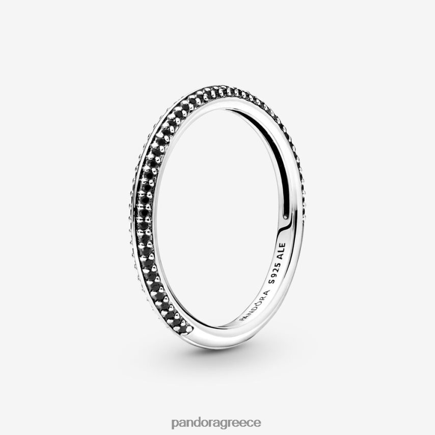 ασημί/μαύρο αξεσουάρ Pandora στρώνω δαχτυλίδι 4JZJZH609