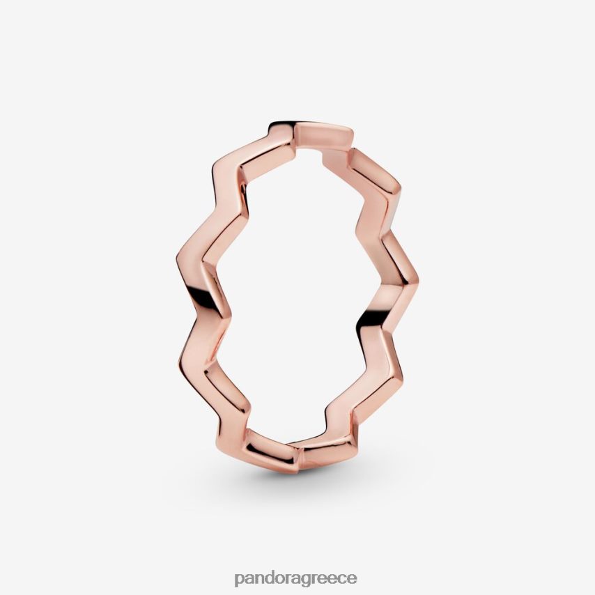 ροζ επιχρυσωμένο αξεσουάρ Pandora γυαλισμένο ζιγκ-ζαγκ δαχτυλίδι 4JZJZH629