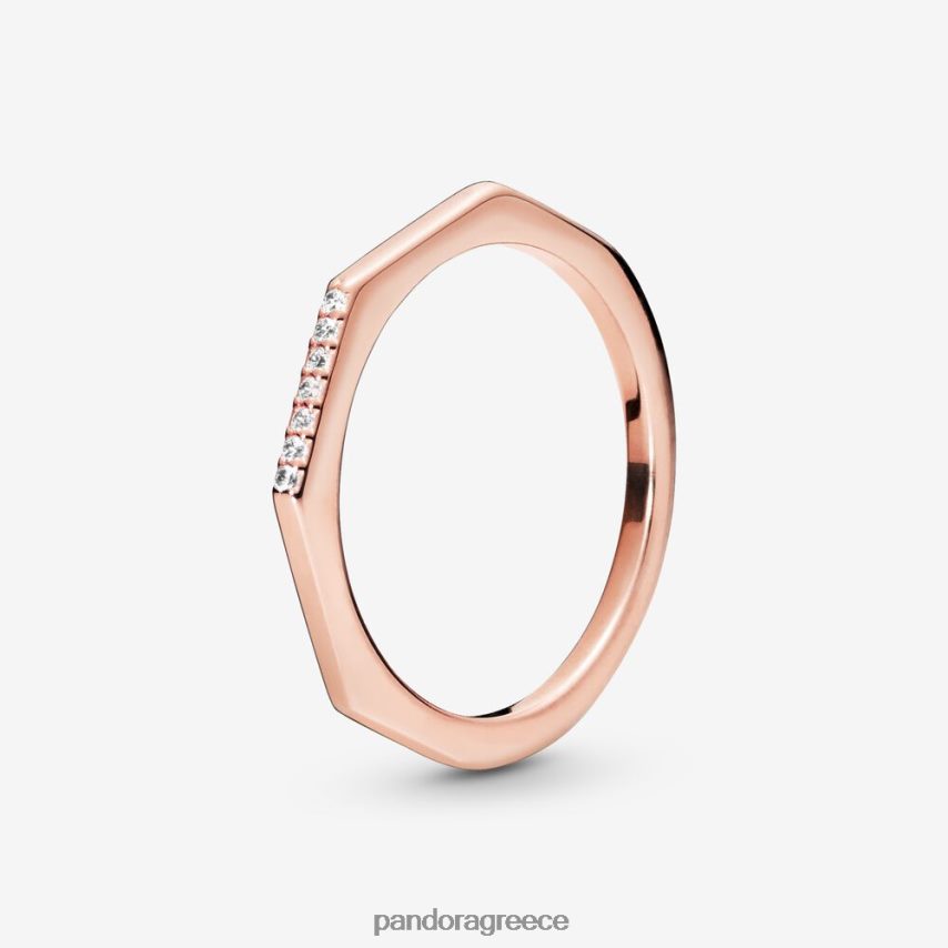 ροζ επιχρυσωμένο αξεσουάρ Pandora πολύπλευρο δαχτυλίδι 4JZJZH635