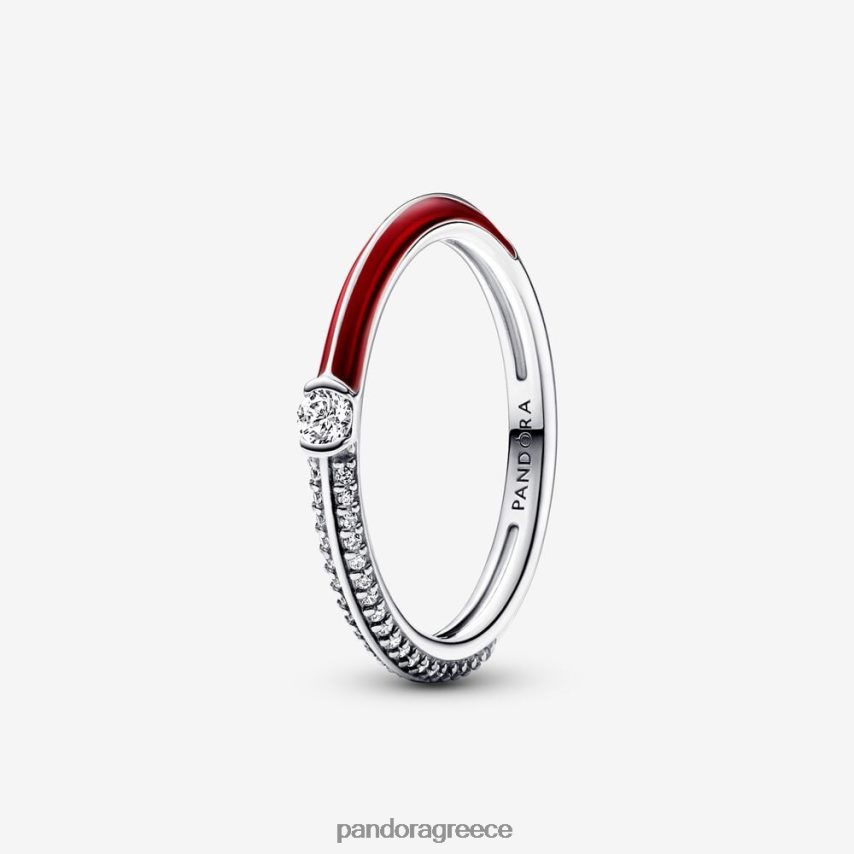 ασημί/κόκκινο αξεσουάρ Pandora me pave & dual ring 4JZJZH621