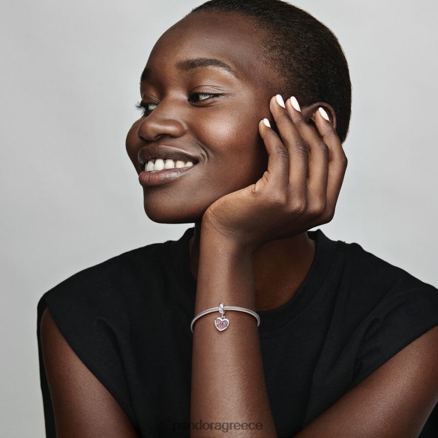 ασήμι στερλίνα αξεσουάρ Pandora μαμά σενάριο καρδιά κουνιέμαι γούρι 4JZJZH137