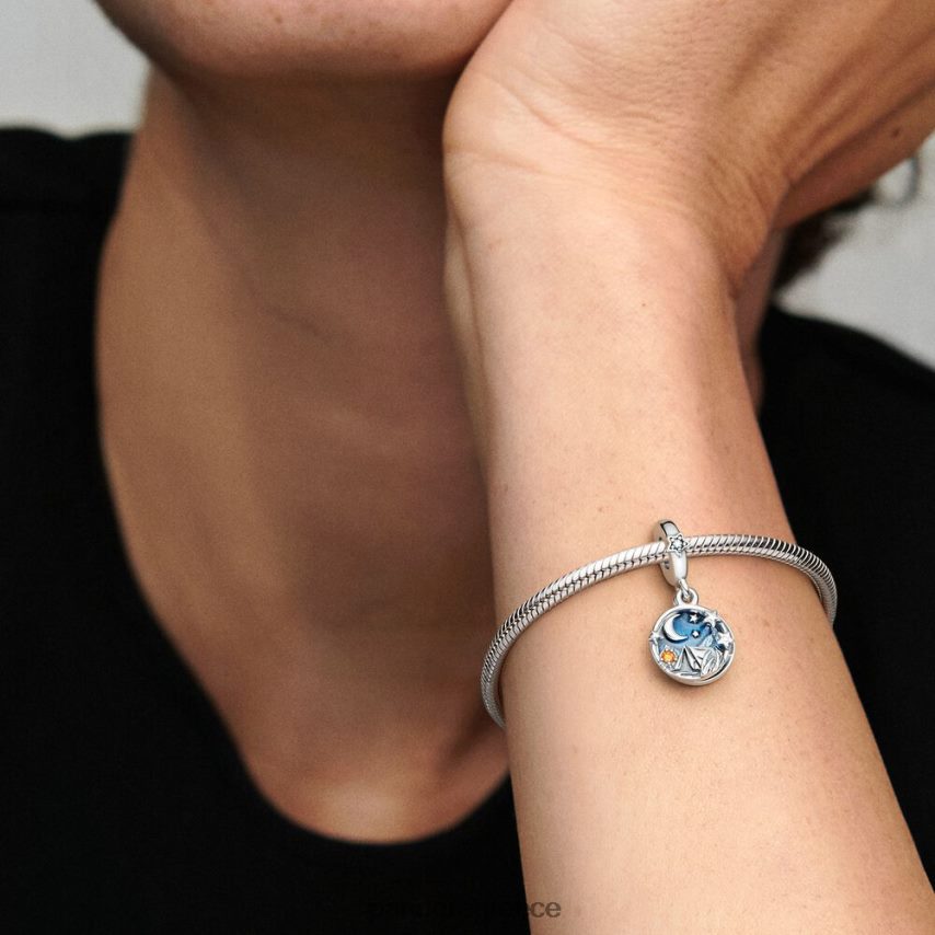 ασήμι στερλίνα αξεσουάρ Pandora κάμπινγκ νυχτερινός ουρανός διπλό κρέμεται γούρι 4JZJZH167