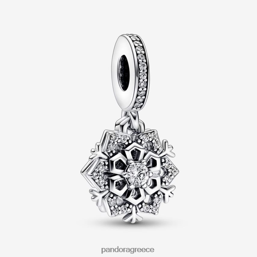 ασήμι στερλίνα αξεσουάρ Pandora αφρώδης νιφάδα χιονιού διπλή γοητεία κρέμονται 4JZJZH168