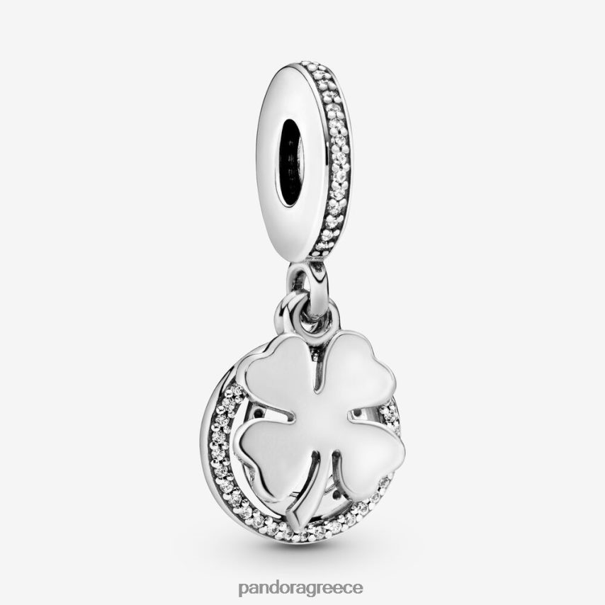 ασήμι στερλίνα αξεσουάρ Pandora τυχερό τετράφυλλο τριφύλλι κουνιέμαι 4JZJZH185