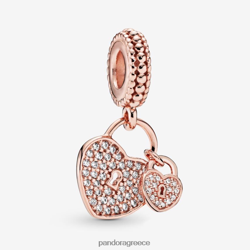 ροζ επιχρυσωμένο αξεσουάρ Pandora στρώσει καρδιά λουκέτα κρέμονται γοητεία 4JZJZH203