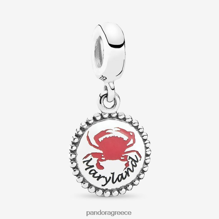 ασήμι στερλίνα αξεσουάρ Pandora Μέριλαντ γούρι από καβούρι, ανάμεικτο σμάλτο 4JZJZH206