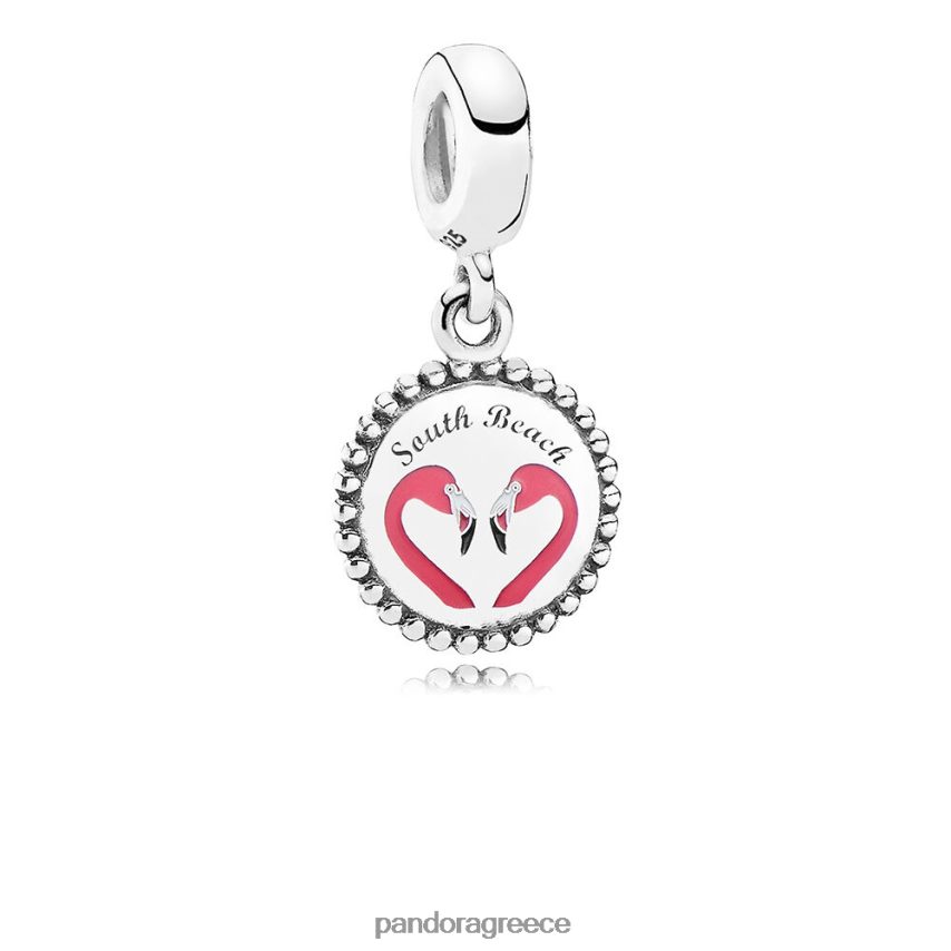 ασήμι στερλίνα αξεσουάρ Pandora νότια παραλία γούρι κουνιέται φλαμίνγκο 4JZJZH226