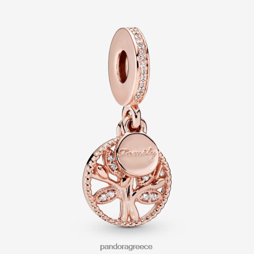 ροζ επιχρυσωμένο αξεσουάρ Pandora αφρώδης γοητεία κρέμονται οικογενειακό δέντρο 4JZJZH243
