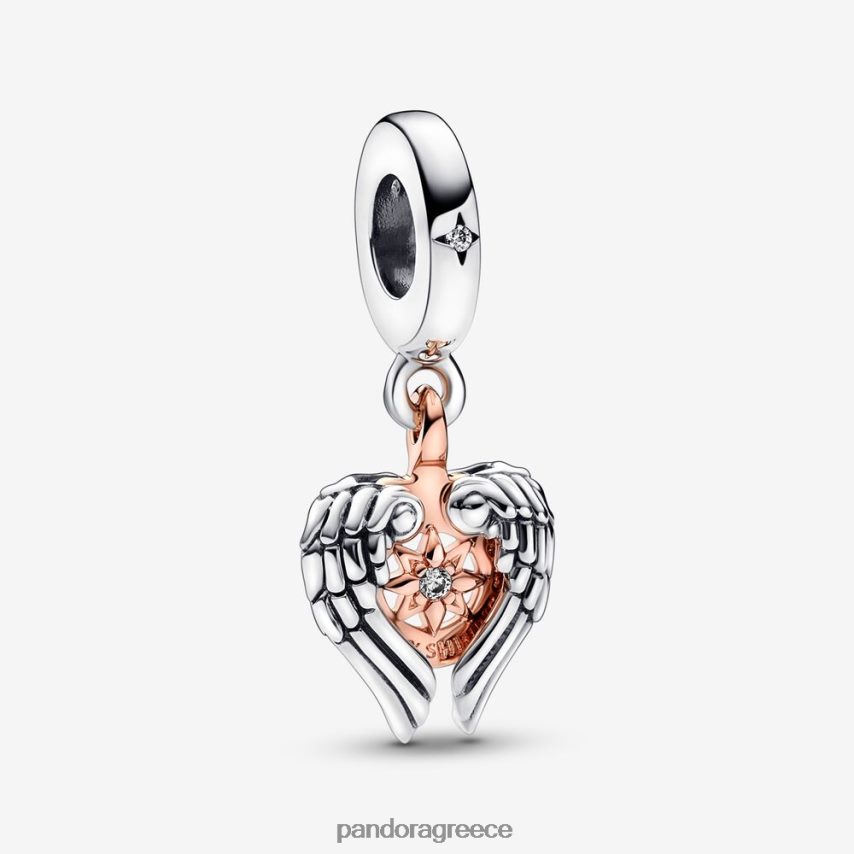 διχρωμία αξεσουάρ Pandora ουράνια πυξίδα φτερά αγγέλου κρέμονται γοητεία 4JZJZH248