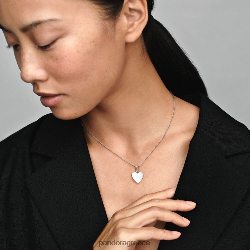 ασήμι στερλίνα αξεσουάρ Pandora Χαρακτικό μενταγιόν καρτέλας καρδιάς 4JZJZH822