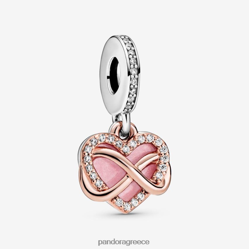 διχρωμία αξεσουάρ Pandora αστραφτερό άπειρο γούρι κρέμεται καρδιά 4JZJZH98