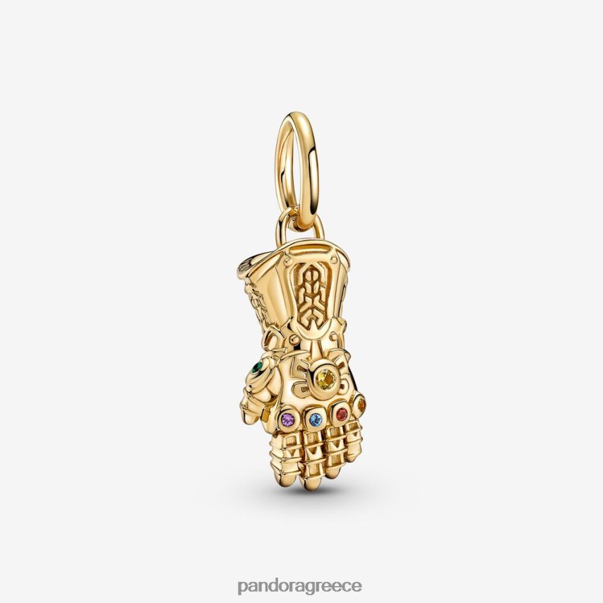 επίχρυσο αξεσουάρ Pandora marvel the Avengers infinity gauntlet dangle charm 4JZJZH187