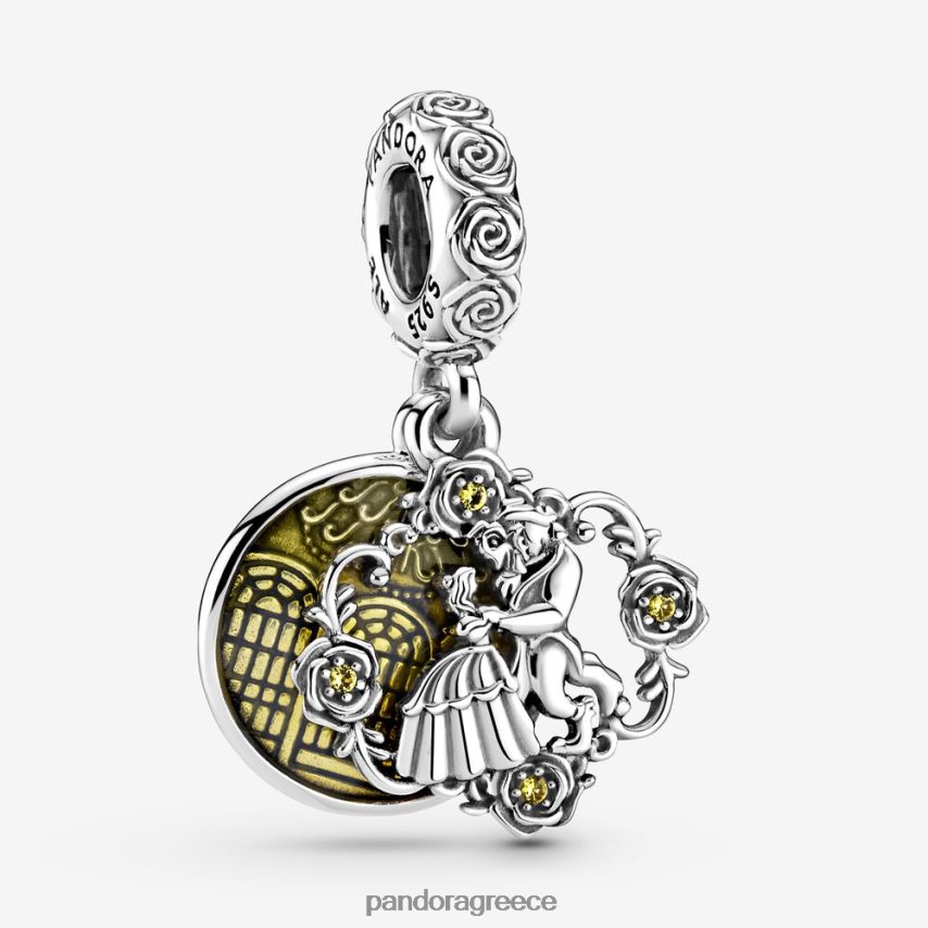 ασήμι στερλίνα αξεσουάρ Pandora Η ομορφιά της Disney και το θηρίο που χορεύει γούρι 4JZJZH136