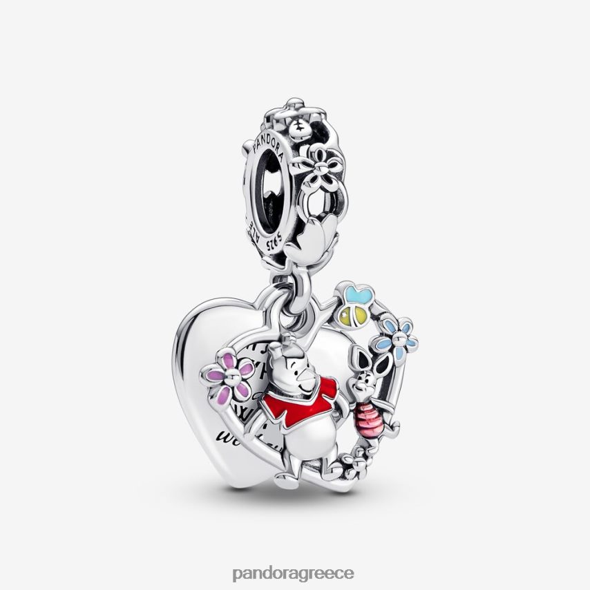 ασήμι στερλίνα αξεσουάρ Pandora γούρι της Disney Winnie the Pooh & Piglet double dangle 4JZJZH111