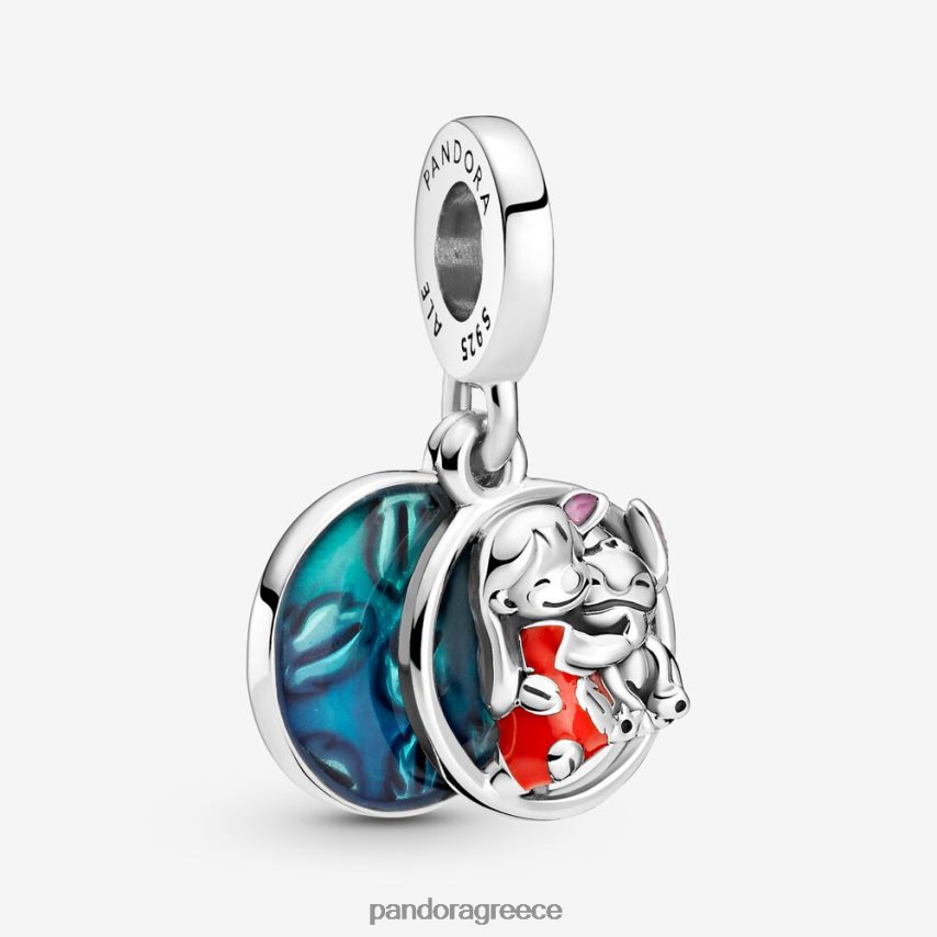 ασήμι στερλίνα αξεσουάρ Pandora Disney lilo & stitch οικογενειακό γούρι κουνιέμαι 4JZJZH132