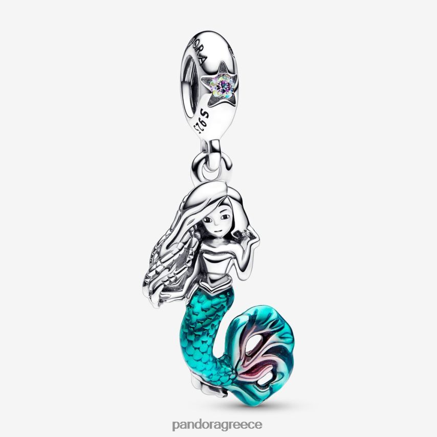 ασήμι στερλίνα αξεσουάρ Pandora disney η μικρή γοργόνα ariel dangle γούρι 4JZJZH49