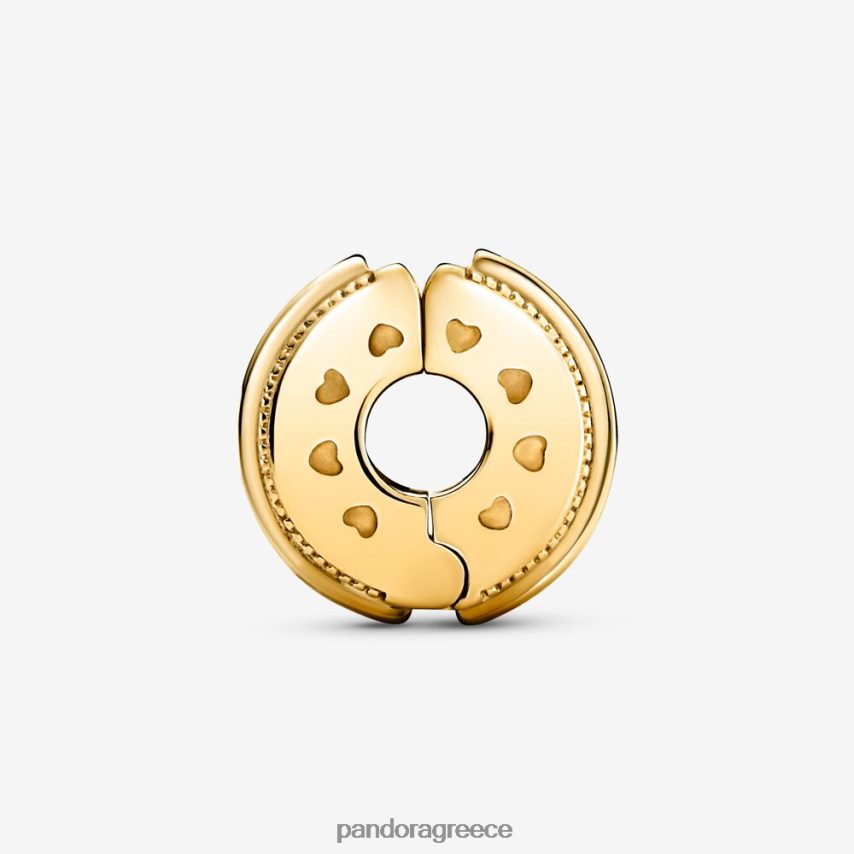 επίχρυσο αξεσουάρ Pandora αστραφτερές γραμμές επίστρωσης και γούρι με κλιπ λογότυπου 4JZJZH19
