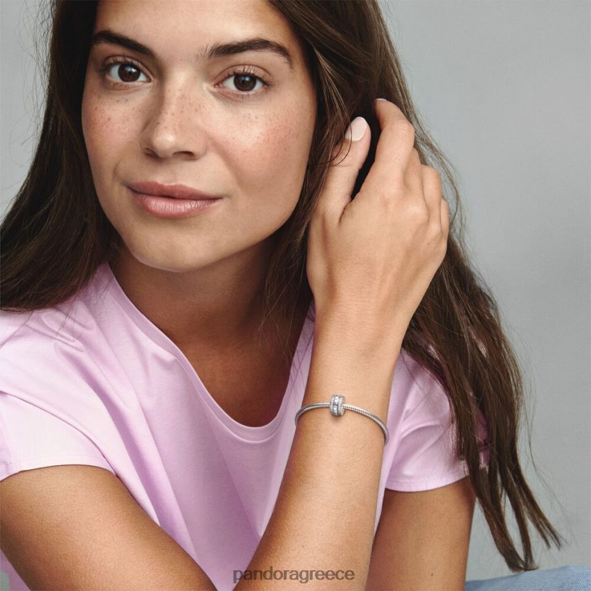ασήμι στερλίνα αξεσουάρ Pandora αστραφτερές γραμμές επίστρωσης και γούρι με κλιπ λογότυπου 4JZJZH20