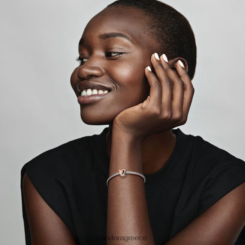 διχρωμία αξεσουάρ Pandora Ελεύθερο γούρι με κλιπ καρδιάς 4JZJZH26